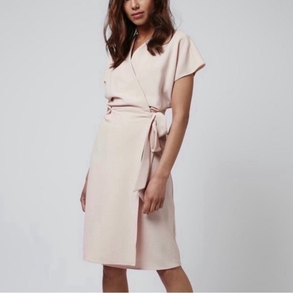 Topshop Pale Pink Wrap Dress